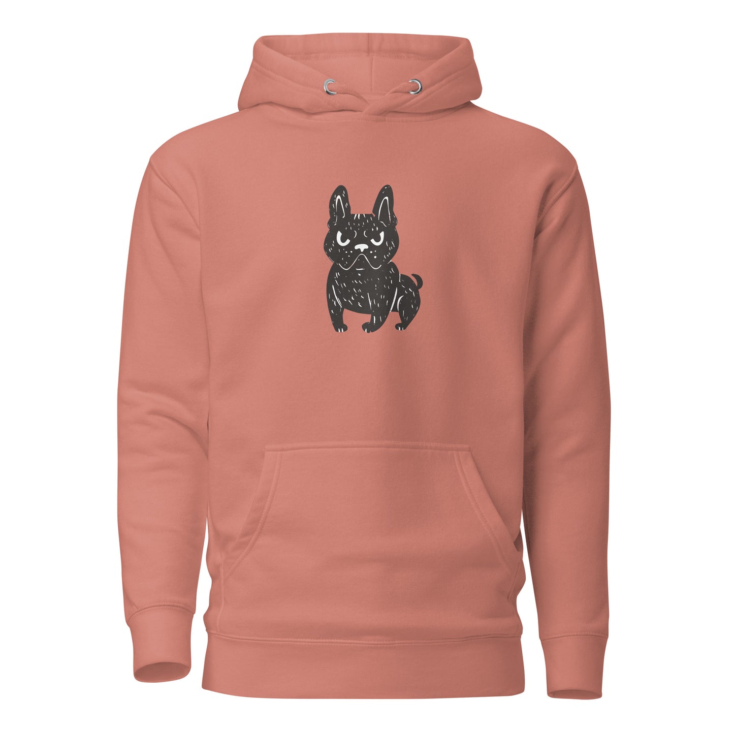 Angry French Bulldog, Unisex Hoodie